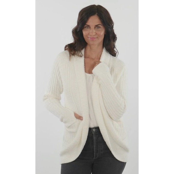 Softies Marshmallow Cocoon‎ Cardigan Cloud Ivory Size Large Cozy Comfort $119 - Picture 1 of 11